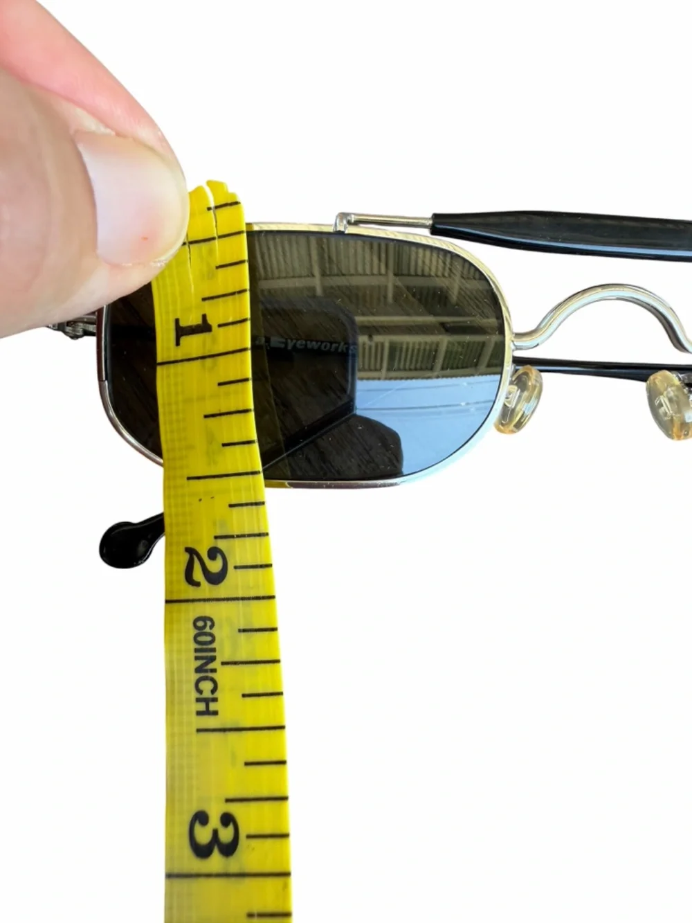 VTG l.a. Eyeworks Pine 405 Silver Black Low Profile Wire Sunglasses Artsy GUC